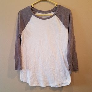 PINK Victoria's Secret Tops - Victoria Secret PINK gray and white raglan tee PINK Victoria's Secret Tops - Victoria Secret PINK gray and white raglan tee